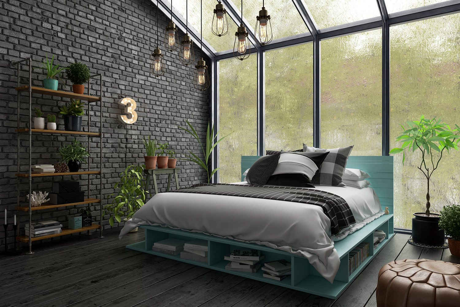 Bedroom interior design 3D rendering Bedroom interior design 3 D rendering